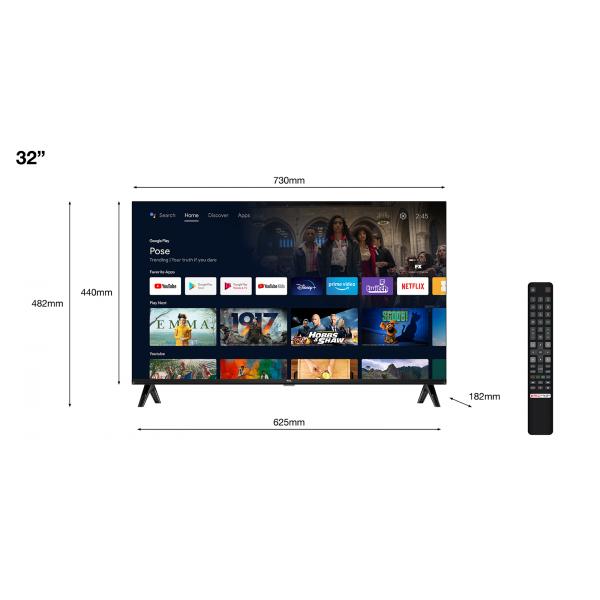 TCL SMART TV 32" LED HD READY ANDROID e HOTEL TV NERO [32S5400A]