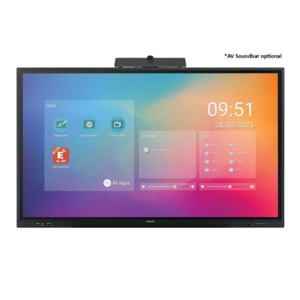 Sharp PN-LC752 Pannello piatto per segnaletica digitale 190,5 cm (75") LCD Wi-Fi 450 cd/m 4K Ultra HD Nero Touch screen Processore integrato Android 11 16/7 [60005892]
