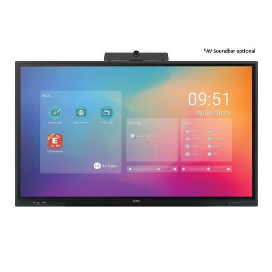 Sharp PN-LC752 Pannello piatto per segnaletica digitale 190,5 cm (75") LCD Wi-Fi 450 cd/m 4K Ultra HD Nero Touch screen Processore integrato Android 11 16/7 [60005892]