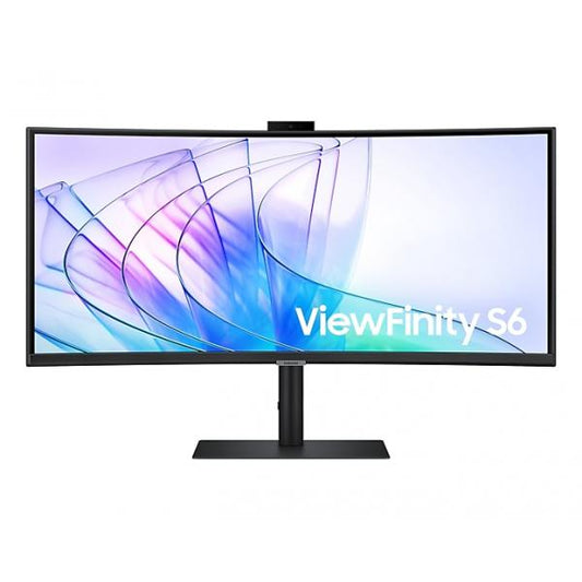 Samsung ViewFinity S6 - 34 inch - Curved - UltraWide Quad HD VA LED Monitor - 3440x1440 - HAS / RJ45 / USB-C / Webcam [LS34C652VAUXEN]