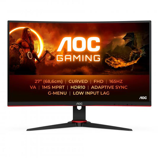 AOC MONITOR 27 16:9 VA FHD 1MS 165hz 250CDM, VGA/DP/HDMI [C27G2E/BK]