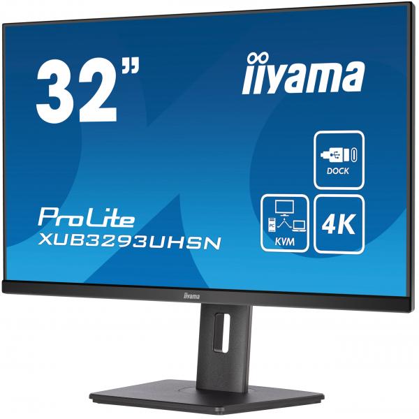 iiyama ProLite XUB3293UHSN-B5 Monitor PC 80 cm (31.5") 3840 x 2160 Pixel 4K Ultra HD LCD Nero [XUB3293UHSN-B5]