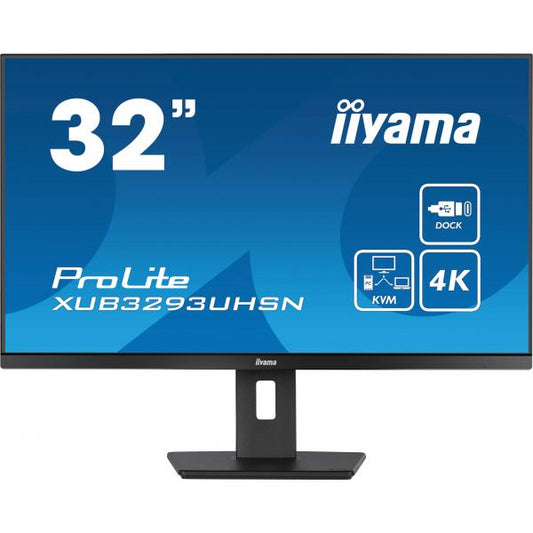 iiyama ProLite XUB3293UHSN-B5 Monitor PC 80 cm (31.5") 3840 x 2160 Pixel 4K Ultra HD LCD Nero [XUB3293UHSN-B5]