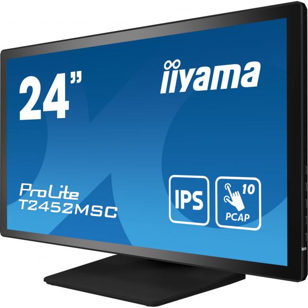 iiyama ProLite T2452MSC-B1 Monitor PC 60,5 cm (23.8") 1920 x 1080 Pixel Full HD LCD Touch screen Multi utente Nero [T2452MSC-B1]