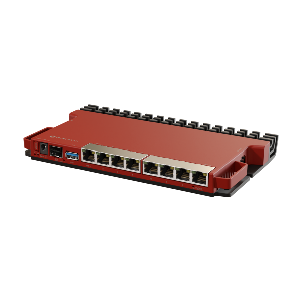 MikroTik, L009UiGS with dual core 800MHz CPU, 512MB RAM, 8 x Gbit LAN, 1 x 2.5 Gbit SFP port, USB, desktop/1U rackmount case, PSU, K-79 rackmount kit, RouterOS L5 L009UiGS-RM [L009UiGS-RM]