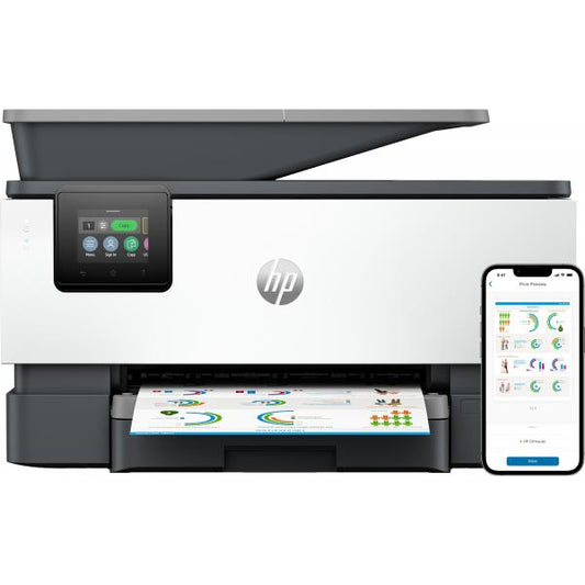 HP OfficeJet Pro 9120b multifunction printer, Color, Home and small office printer, Print, copy, scan, fax, wireless; Double-sided printing; double-sided scanning; Scan to email; Scan to PDF; fax; holder fl...
