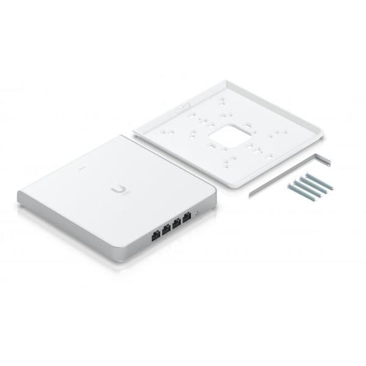 Ubiquiti - U6-Enterprise-IW - Wall-Plate Tri-Band Wi-Fi 6E Access Point, 1x Data-in: GbE RJ45 port, 4x Data-out: GbE RJ45 ports, 573.5 Mbps at 2.4GHz (2x2) + 4800 Mbps at 5GHz (4x4) + 4800 M [U6-Enterprise-IW]