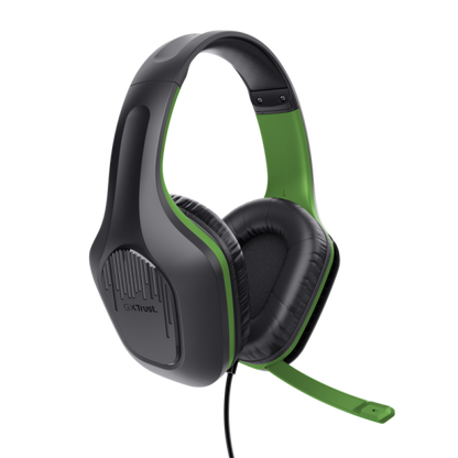 Trust GXT 415X ZIROX Auricolare Cablato A Padiglione Giocare Nero, Verde [24994]