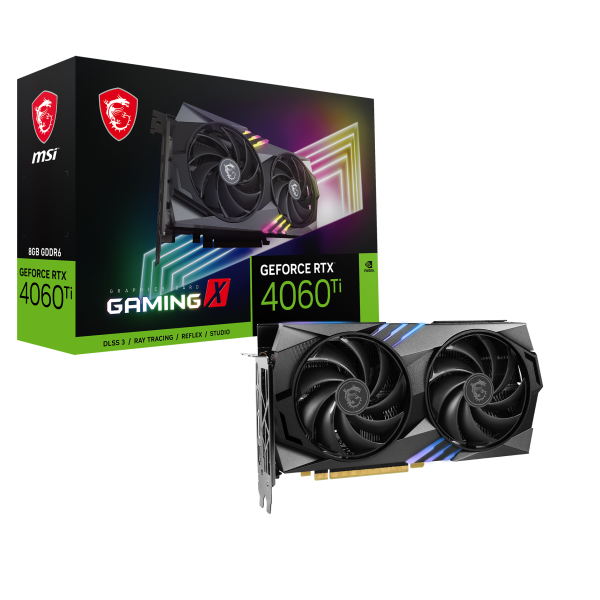 MSI VGA GEFORCE RTX 4060 TI, RTX 4060 Ti GAMING X 8G, 8GB GDDR6, DP*3/HDMI, DLSS 3 [RTX 4060 TI GAM X 8G]