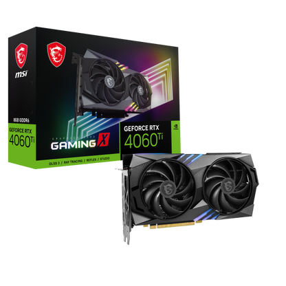 MSI VGA GEFORCE RTX 4060 TI, RTX 4060 Ti GAMING X 8G, 8GB GDDR6, DP*3/HDMI, DLSS 3 [RTX 4060 TI GAM X 8G]