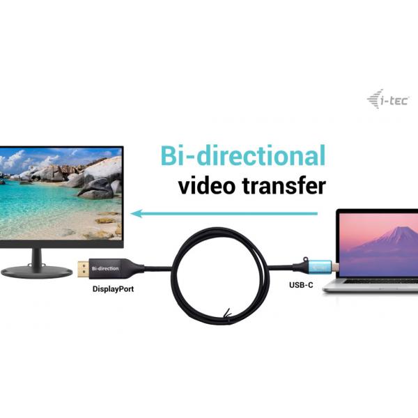 i-tec USB-C DisplayPort Bi-Directional Cable Adapter 8K/30Hz 150cm [C31CBLDP8KBIDIR]