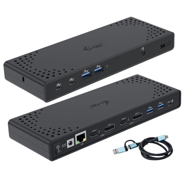 i-tec USB 3.0 / USB-C / Thunderbolt 3 Dual Display Docking Station Gen2 + Power Delivery 100W [CADUA4KDOCKPDL2IT]