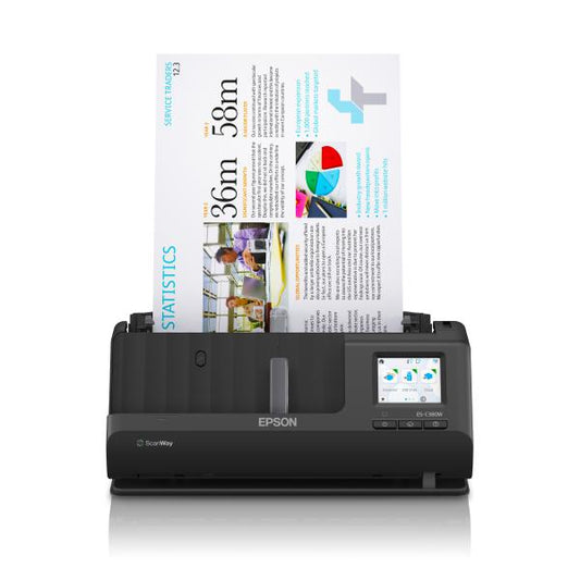 Epson WorkForce ES-C380W - ADF + Sheet-fed scanner - 600 x 600 DPI - A4 - Black [B11B269401]