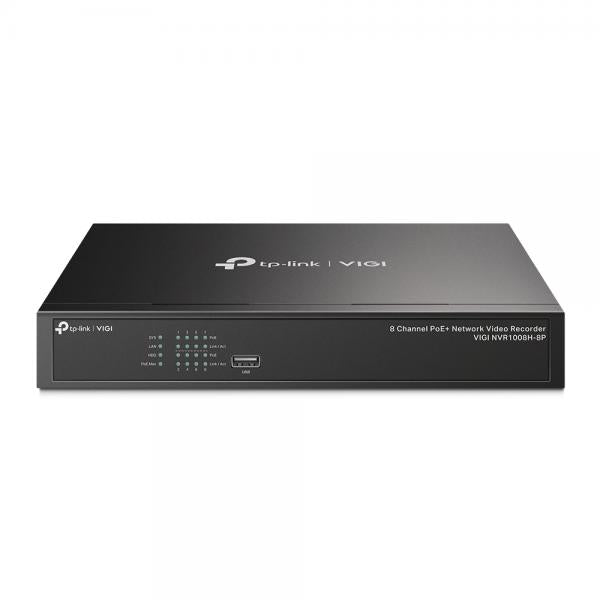 TP-Link - VIGI NVR1008H-8P - 8 Channel PoE+ Network Video Recorder SPEC: H.265+/H.265/H.264+/H.264, Up to 8MP resolution, Decoding capability/8-ch@2MP/4-ch @4MP,80 Mbps Incoming Bandwidth(u [VIGINVR1008H-8P]