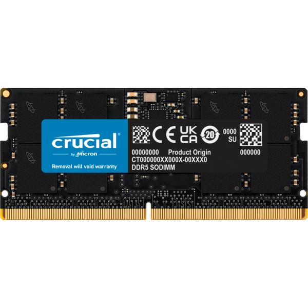 Crucial SORAM D5 5600 24GB CL46 - 24 GB memoria 1 x 24 GB DDR5 5600 MHz Data Integrity Check (verifica integrità dati) [CT24G56C46S5]