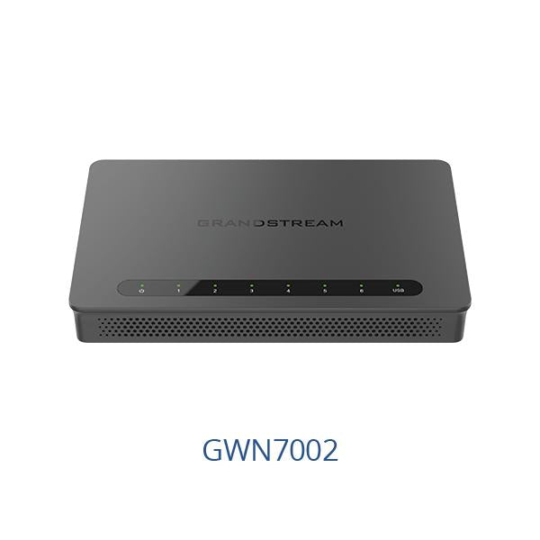 Grandstream GWN7002 - Wired Router, 2x SFP, 4x GbE WAN/LAN, 1x PoE-In, 2x PoE-Out, 2.2Gbps NAT routing, 60K NAT sessions, VPN (530Mbps), DPI, SDN, cloud provisioning, integrated GWN local ma [GWN7002]