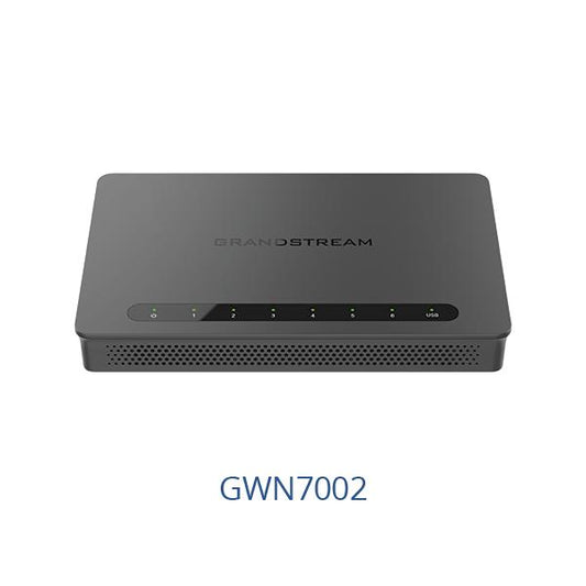 Grandstream GWN7002 - Wired Router, 2x SFP, 4x GbE WAN/LAN, 1x PoE-In, 2x PoE-Out, 2.2Gbps NAT routing, 60K NAT sessions, VPN (530Mbps), DPI, SDN, cloud provisioning, integrated GWN local ma [GWN7002]