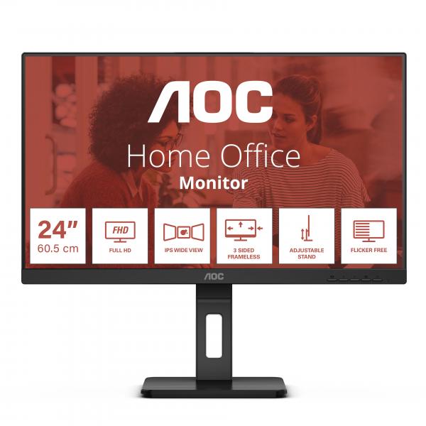 AOC E3 24E3QAF pantalla LED 60,5 cm (23.8") 1920 x 1080 Pixeles Full HD LCD Negro [24E3QAF]