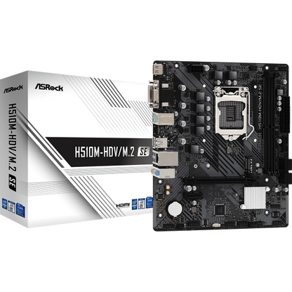 ASROCK MB H510, H510M-HDV/M.2 SE, LGA 1200, 2DDR4, M.2, GLAN, VGA/DVI/HDMI [H510M-HDV/M.2 SE]