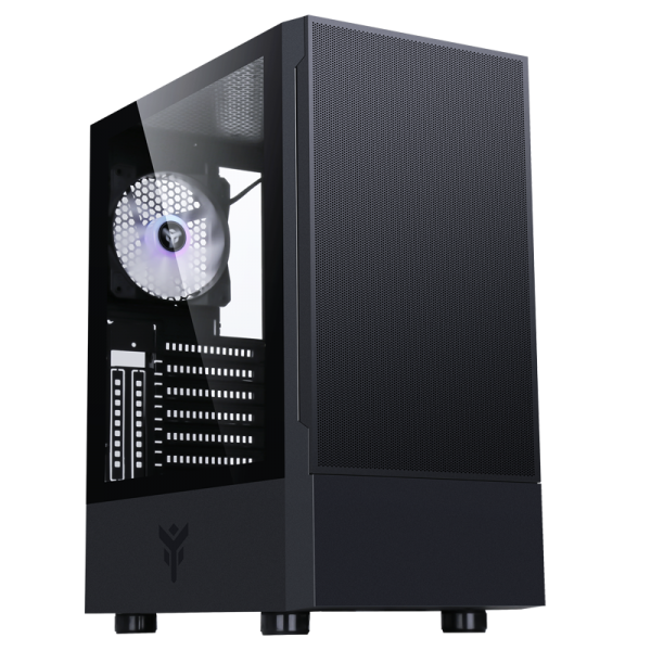 ITEK CASE SIISBE 3.0 - GAMING MIDDLE TOWER, 3X12CM ARGB FAN, USB3, SIDE PANEL TEMP GLASS WITH HINGE [ITGCASIB30]