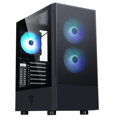 ITEK CASE SIISBE 3.0 - GAMING MIDDLE TOWER, 3X12CM ARGB FAN, USB3, SIDE PANEL TEMP GLASS WITH HINGE [ITGCASIB30]