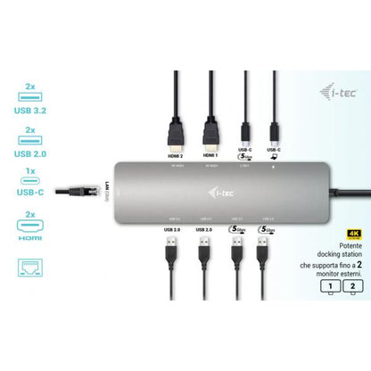 i-tec USB-C Metal Nano 2x Display Docking Station + Power Delivery 100 W [C31NANOHDM2DOCPD]