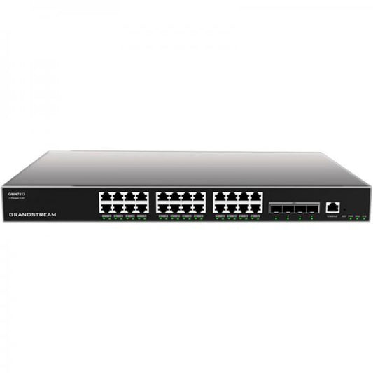 Layer 3 Managed Network Switch, 24x GbE RJ45, 4x SFP+, stackable, optional redundant PSU. Utilizzabile con il controller GWN sia in Cloud che on premise GWN7813 [GWN7813]