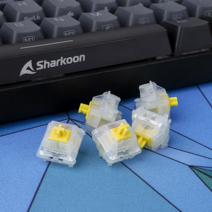 Sharkoon Gateron CAP V2 AMARILLO LECHO Blanco, Amarillo 35 piezas [SWITCHSETGATERONCAPV2MY] 