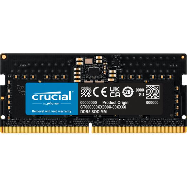 Crucial 8GB (1x8GB) DDR5-5600 CL 46 SO-DIMM RAM Memoria de voz para portátil 5600 MHz Comprobación de integridad de datos [CT8G56C46S5] 