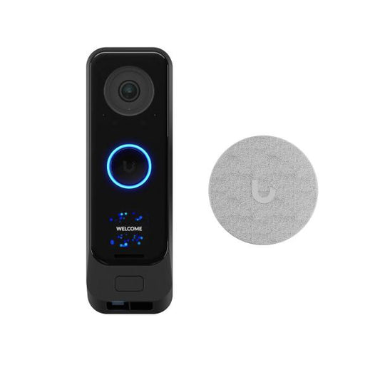 Ubiquiti - UVC-G4 Doorbell Pro PoE Kit-White - UniFi Doorbell with Improved HDR and low-light performance, Programmable welcome display and secondary package-detection camera, 6 m (20 ft) IR [UVC-G4DoorbellProPoEKit]