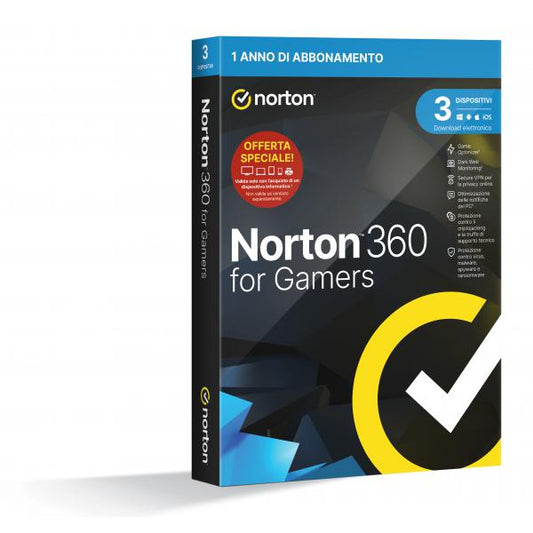 NORTON 360 FOR GAMERS 50GB IT 1 USER 3 DEVICE 1Y ATTACH VECCHIO CODICE 21416227 [21429372]