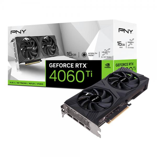 PNY VGA GEFORCE RTX 4060 TI, RTX 4060 TI 16GB VERTO, DUAL FAN EDITION, DLSS 3 [VCG4060T16DFXPB1]