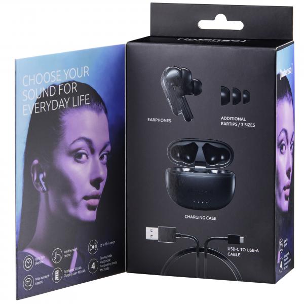 INTENSO AURICOLARI IN EAR BLUETOOTH, ANC, NERO [3720300]