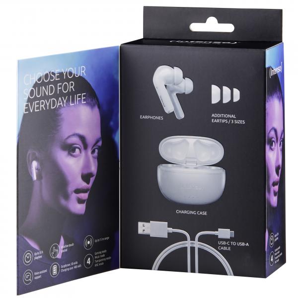 INTENSO AURICOLARI IN EAR BLUETOOTH, ANC, BIANCO [3720302]