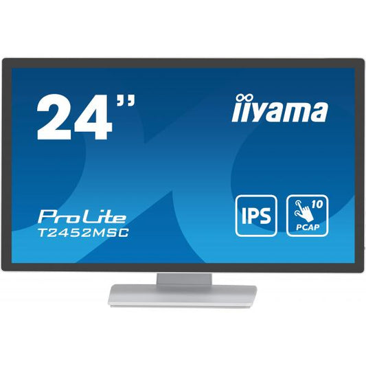 iiyama ProLite Monitor PC 60,5 cm (23.8") 1920 x 1080 Pixel Full HD LCD Touch screen Multi utente Bianco [T2452MSC-W1]