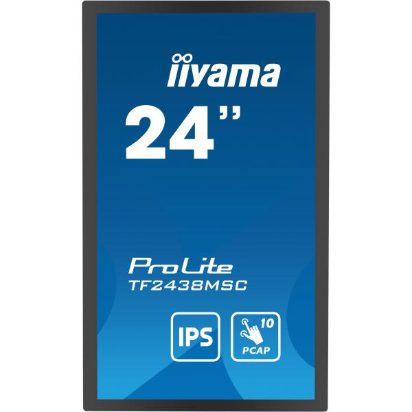 iiyama PROLITE Pannello A digitale 61 cm (24") LED 600 cd/m Full HD Nero Touch screen [TF2438MSC-B1]