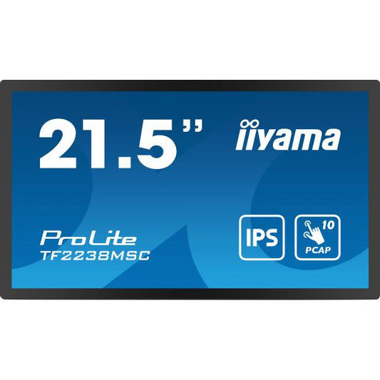 iiyama PROLITE Pannello A digitale 55,9 cm (22") LED 600 cd/m Full HD Nero Touch screen [TF2238MSC-B1]