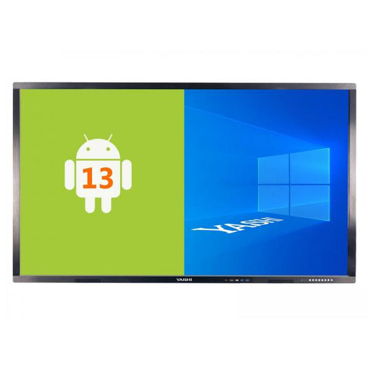 YASHI DISPLAY TOUCH INTERATTIVO 75 16:9 550 CD/M 4K UHD 20 TOCCHI, 4GB RAM / 32 GB STORAGE, AV Out, Av In, 2xHDMI In, USB-C, RJ45, WIFI, STAFFA INCLUSA, ANDROID 13 EDU (WIN OPZ CON YASHI OPS) [LY7513]