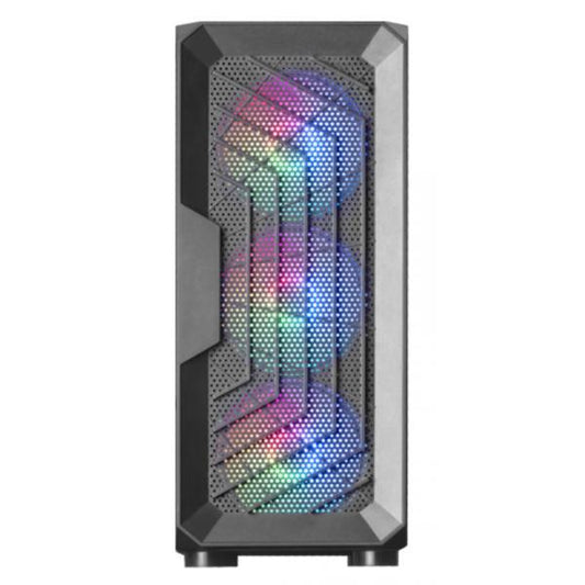 MARSGAMING CASE TOWER MC-TOR WINDOW+MESH, 3x FRGB FAN, BLACK [MC-TOR]