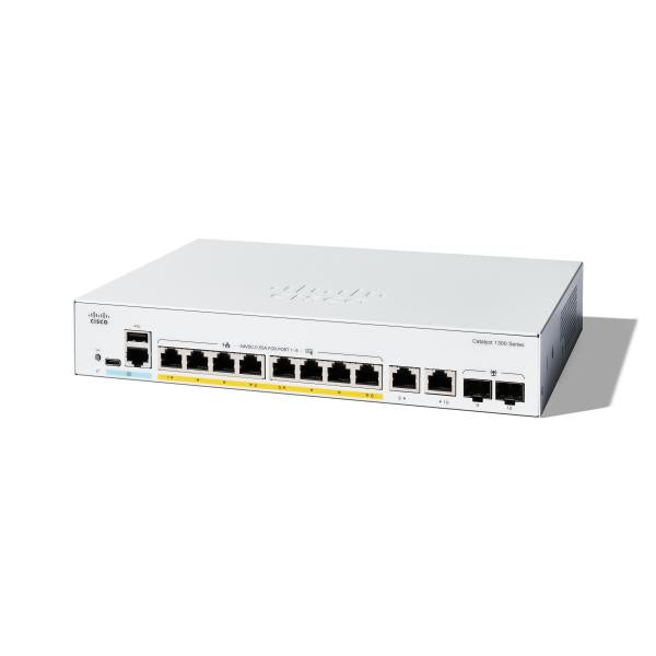 Cisco Catalyst 1300 Gestito L2 Gigabit Ethernet (10/100/1000) Supporto Power over Ethernet (PoE) Grigio [C1300-8FP-2G]