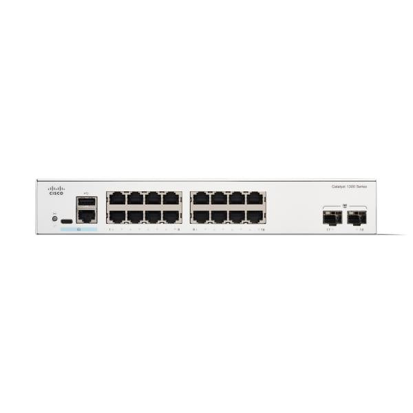 Conmutador de red Cisco C1300-16T-2G Administrado L2/L3 Gigabit Ethernet (10/100/1000) Blanco [C1300-16T-2G] 