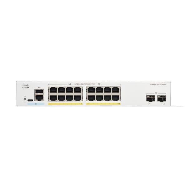 Cisco Catalyst 1200 Gestito L2 Gigabit Ethernet (10/100/1000) Supporto Power over Ethernet (PoE) Grigio [C1200-16P-2G]