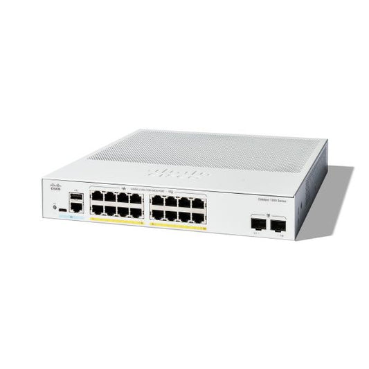 Conmutador de red Cisco C1300-16FP-2G Administrado L2/L3 Gigabit Ethernet (10/100/1000) Blanco [C1300-16FP-2G] 