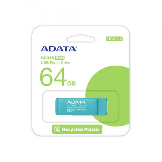 ADATA UC310 ECO unità flash USB 64 GB USB tipo A 3.2 Gen 1 (3.1 Gen 1) Verde [UC310E-64G-RGN]
