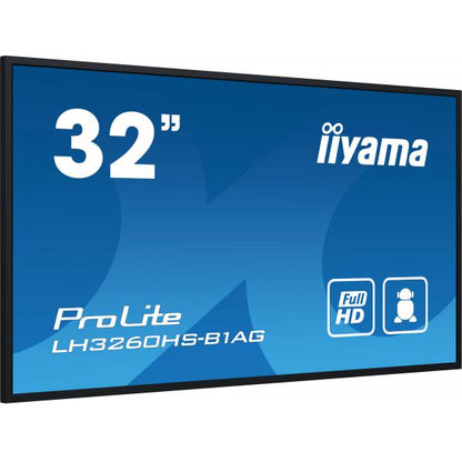 iiyama PROLITE Digital A-Panel 80 cm (31.5") LED Wi-Fi 500 cd/m Full HD Negro Procesador integrado Android 11 24/7 [LH3260HS-B1AG] 