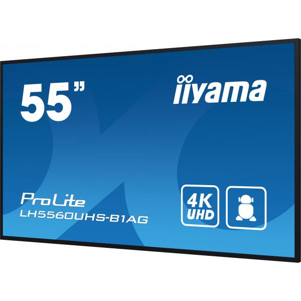 iiyama PROLITE Pannello A digitale 139,7 cm (55") LED Wi-Fi 500 cd/m 4K Ultra HD Nero Processore integrato Android 11 24/7 [LH5560UHS-B1AG]