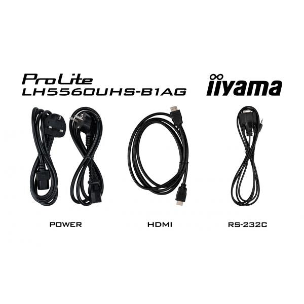 Iiyama ProLite 55 inch - 4K Ultra HD Professional Digital Signage Display - 3840x2160 [LH5560UHS-B1AG]