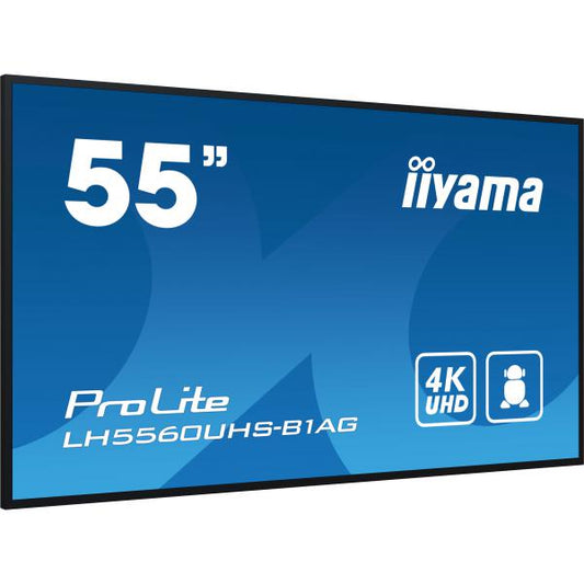 iiyama PROLITE Pannello A digitale 139,7 cm (55") LED Wi-Fi 500 cd/m 4K Ultra HD Nero Processore integrato Android 11 24/7 [LH5560UHS-B1AG]