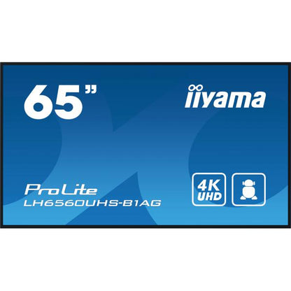 iiyama PROLITE Digital A-Panel 165,1 cm (65") LED Wi-Fi 500 cd/m 4K Ultra HD Negro Procesador incorporado Android 11 24/7 [LH6560UHS-B1AG] 