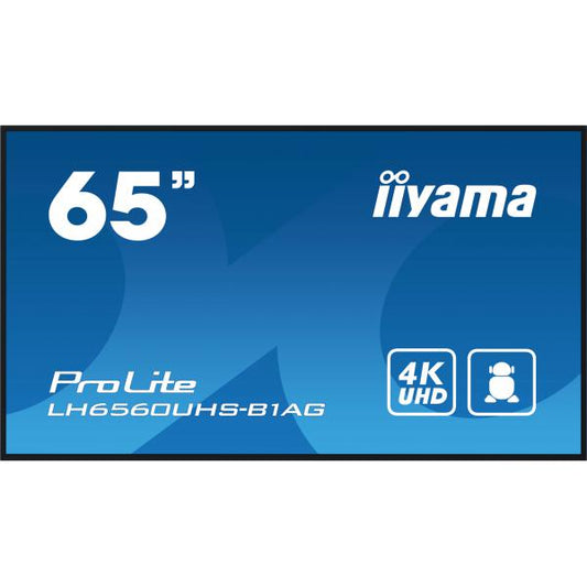 Iiyama ProLite 65 inch - 4K Ultra HD Professional Digital Signage Display - 3840x2160 [LH6560UHS-B1AG]